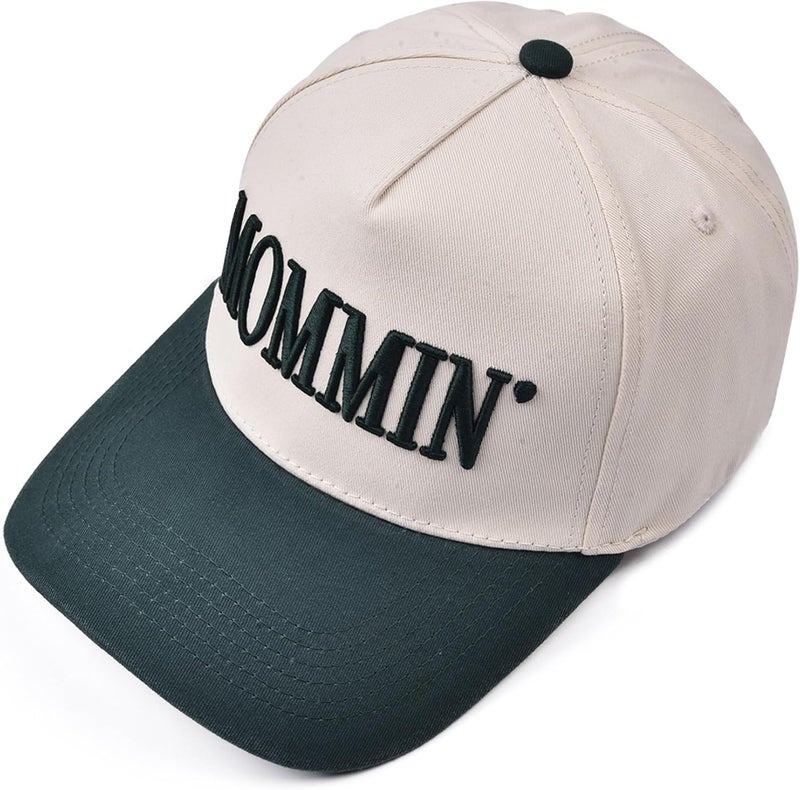Abdkw Mommin Trucker Hat | Vintage Two-Tone Women's Baseball Cap,with Mommin Embroidery Ponytail Fit,Outdoor and Daily Use - Image 3